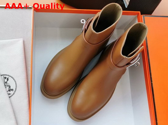 Hermes Veo Ankle Boot Tan Calfskin Replica