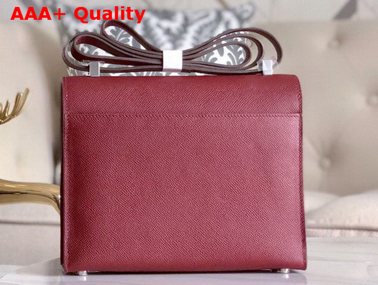 Hermes Verrou 21 Bag in Dark Red Epsom Calfskin Hand Stitching Replica