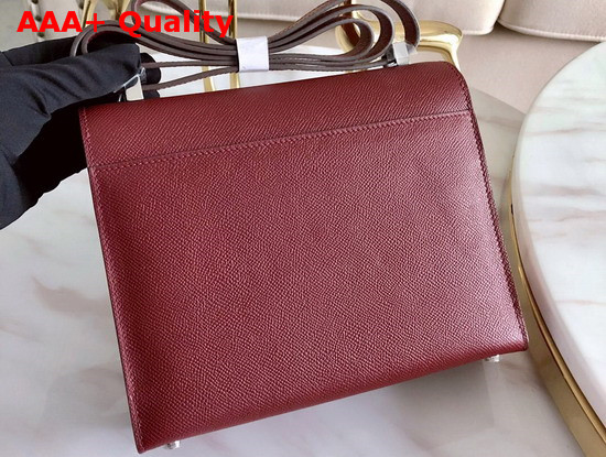 Hermes Verrou 21 Bag in Dark Red Epsom Calfskin Hand Stitching Replica