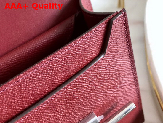 Hermes Verrou 21 Bag in Dark Red Epsom Calfskin Hand Stitching Replica