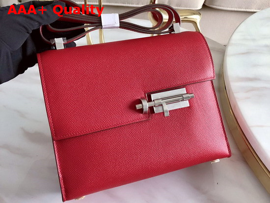 Hermes Verrou 21 Bag in Red Epsom Calfskin Hand Stitching Replica