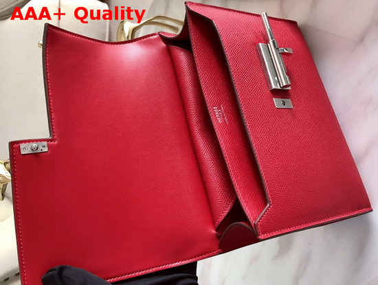 Hermes Verrou 21 Bag in Red Epsom Calfskin Hand Stitching Replica