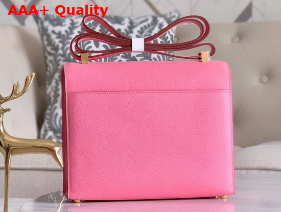 Hermes Verrou 21 Bag in Rose Azalee Epsom Calfskin Hand Stitching Replica