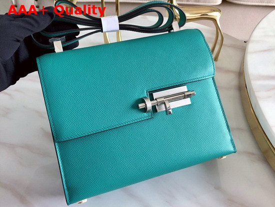 Hermes Verrou 21 Bag in Turquoise Epsom Calfskin Hand Stitching Replica