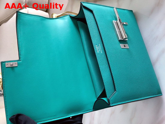 Hermes Verrou 21 Bag in Turquoise Epsom Calfskin Hand Stitching Replica