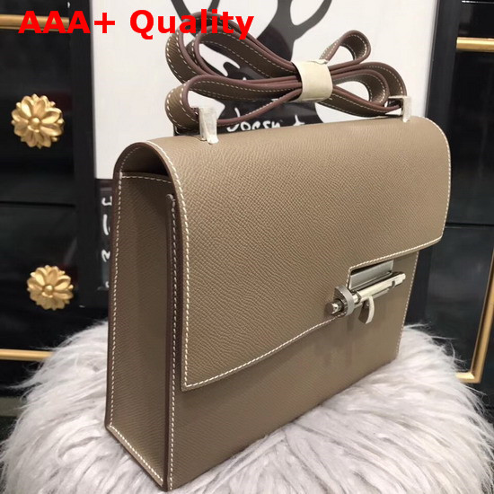 Hermes Verrou Bag in Grey Epsom Calfskin Replica