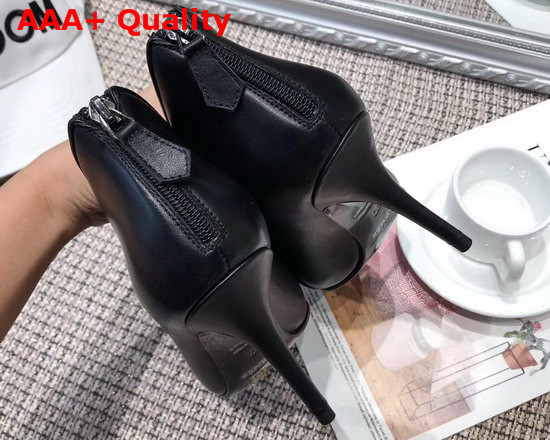 Hermes Virginia Ankle Boot in Black Calfskin with Slender Heel Replica