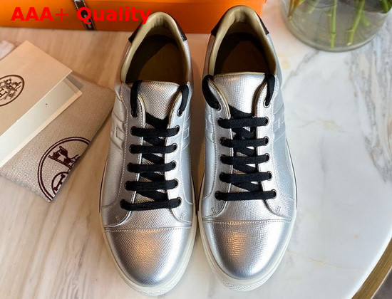 Hermes Voltage Sneaker in Silver Epsom Calfskin Replica