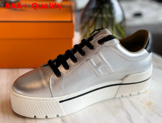 Hermes Voltage Sneaker in Silver Epsom Calfskin Replica