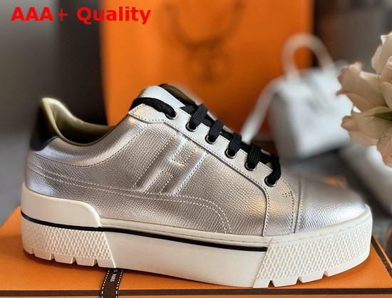 Hermes Voltage Sneaker in Silver Epsom Calfskin Replica