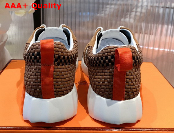 Hermes Woven Leather Sneaker in Brown for Women Replica