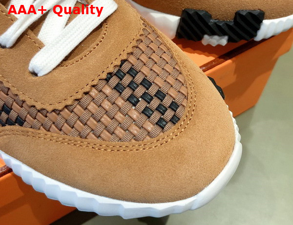 Hermes Woven Leather Sneaker in Brown for Women Replica