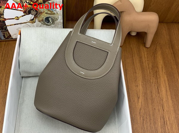 Hermes in The Loop Bag in Elephant Grey Togo Leather Replica