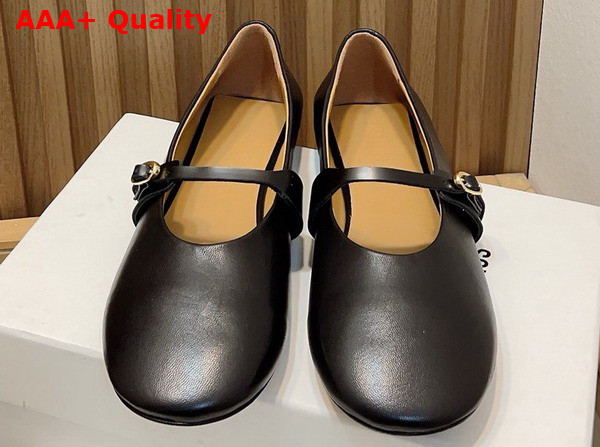 Jacquemus Ballerina Shoes in Black Lamb Leather Replica