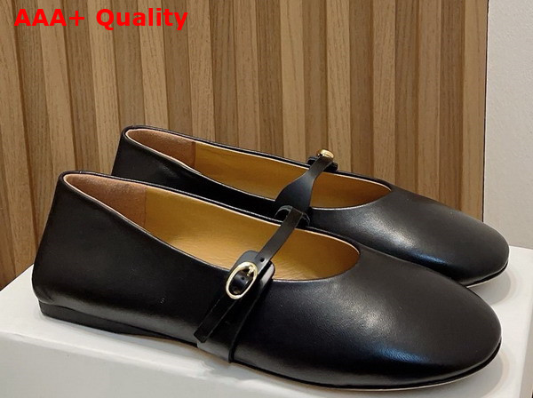 Jacquemus Ballerina Shoes in Black Lamb Leather Replica