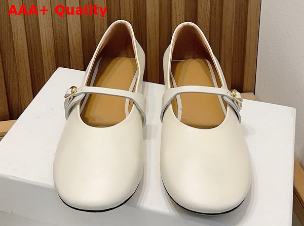 Jacquemus Ballerina Shoes in Off White Lamb Leather Replica