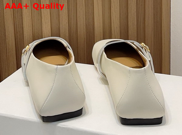 Jacquemus Ballerina Shoes in Off White Lamb Leather Replica