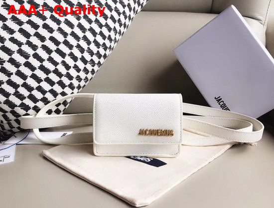 Jacquemus La Ceinture Bello Leather Belt Bag in White Replica