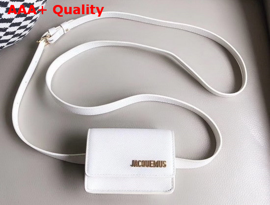 Jacquemus La Ceinture Bello Leather Belt Bag in White Replica