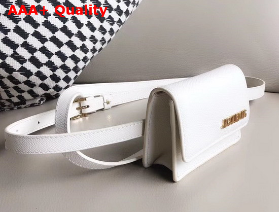 Jacquemus La Ceinture Bello Leather Belt Bag in White Replica