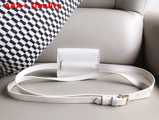 Jacquemus La Ceinture Bello Leather Belt Bag in White Replica