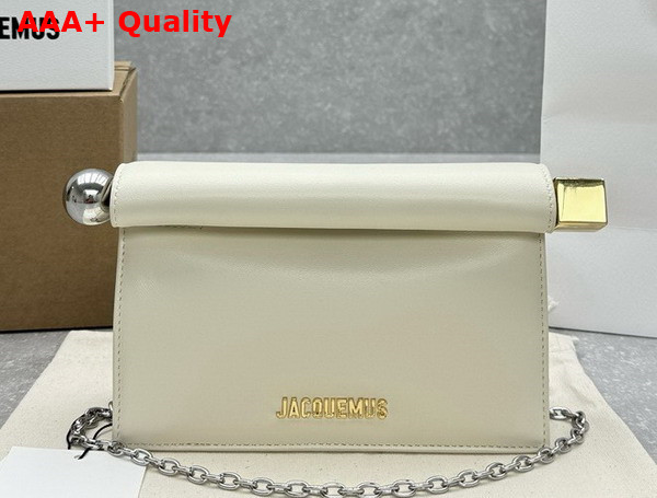 Jacquemus La Pochette Rond Carre Les Sculptures Take Out Clutch in Ivory Replica