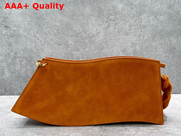 Jacquemus La Vague Ocean Curve Shoulder Bag in Orange Suede Leather Replica