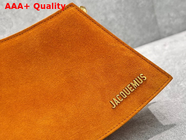 Jacquemus La Vague Ocean Curve Shoulder Bag in Orange Suede Leather Replica