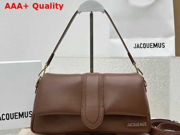 Jacquemus Le Bambimou Puffed Flap Bag in Medium Brown Soft Padded Leather Replica