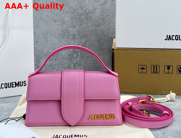 Jacquemus Le Bambino Les Classiques Small Flap Bag in Neon Pink Smooth Leather Replica