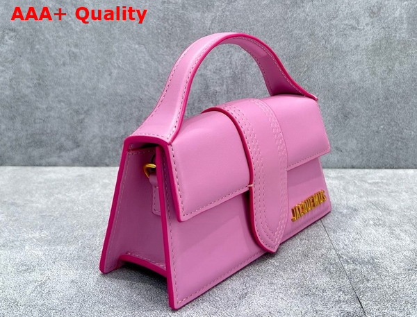 Jacquemus Le Bambino Les Classiques Small Flap Bag in Neon Pink Smooth Leather Replica