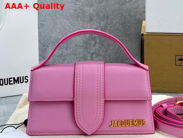 Jacquemus Le Bambino Les Classiques Small Flap Bag in Neon Pink Smooth Leather Replica