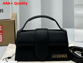 Jacquemus Le Bambino Les Classiques Small Handbag with Adjustable Crossbody Strap in Black Smooth Leather Replica