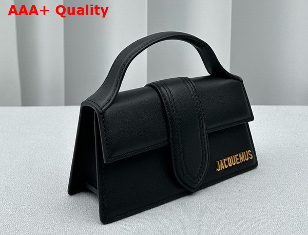 Jacquemus Le Bambino Les Classiques Small Handbag with Adjustable Crossbody Strap in Black Smooth Leather Replica