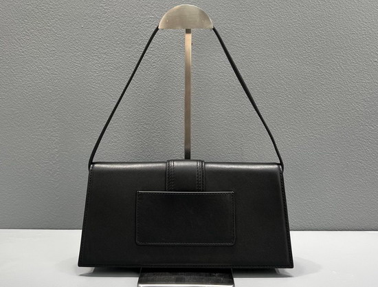 Jacquemus Le Bambino Long Envelope Shoulder Bag in Black Leather Replica