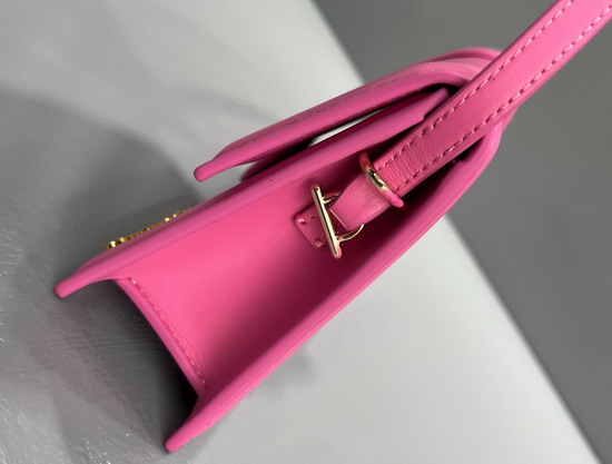 Jacquemus Le Bambino Long Envelope Shoulder Bag in Pink Leather Replica