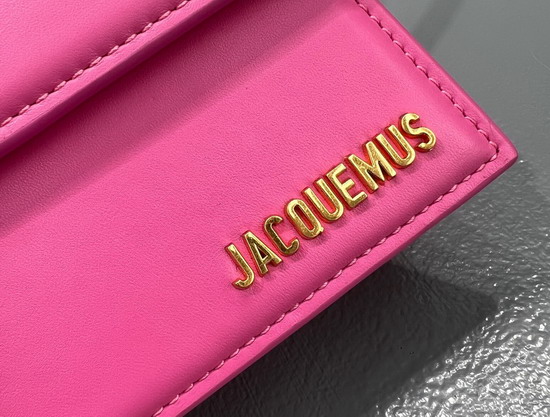 Jacquemus Le Bambino Long Envelope Shoulder Bag in Pink Leather Replica