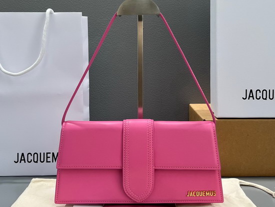 Jacquemus Le Bambino Long Envelope Shoulder Bag in Pink Leather Replica