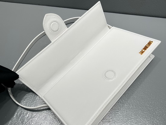 Jacquemus Le Bambino Long Envelope Shoulder Bag in White Leather Replica