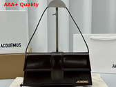 Jacquemus Le Bambino Long Flap Bag in Dark Brown Glazed Leather Replica