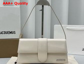 Jacquemus Le Bambino Long Flap Bag in Ivory Glazed Leather Replica