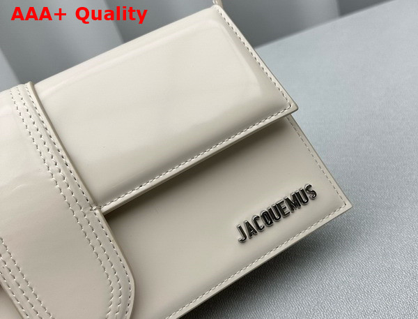 Jacquemus Le Bambino Long Flap Bag in Ivory Glazed Leather Replica