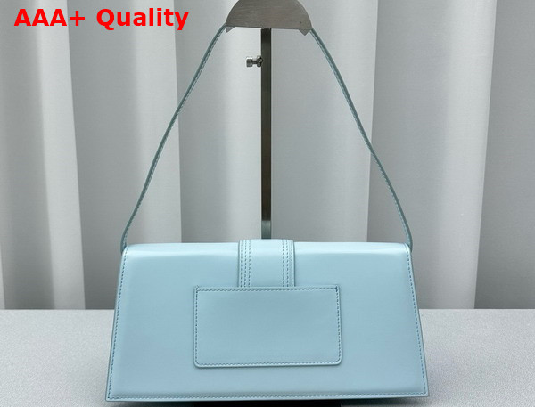 Jacquemus Le Bambino Long Flap Bag in Light Blue Glazed Leather Replica