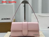 Jacquemus Le Bambino Long Flap Bag in Light Pink Glazed Leather Replica