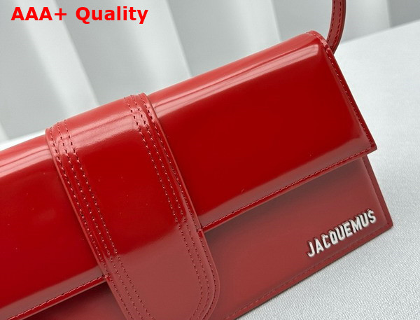 Jacquemus Le Bambino Long Flap Bag in Red Patent Leather Replica