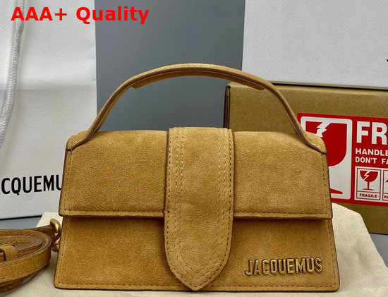 Jacquemus Le Bambino Mini Suede Envelope Handbag in Dark Beige Replica