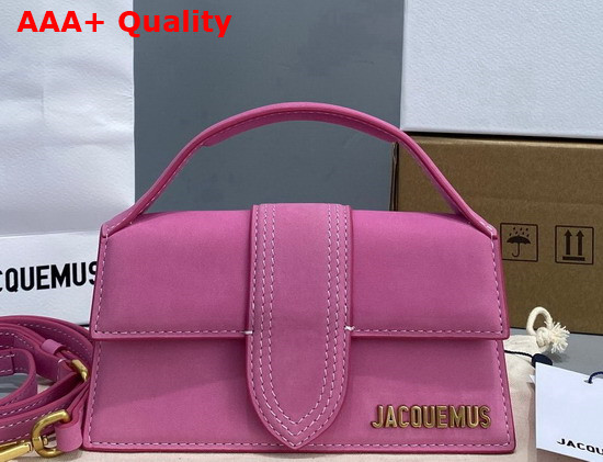 Jacquemus Le Bambino Mini Suede Envelope Handbag in Pink Replica