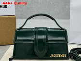 Jacquemus Le Bambino Small Flap Bag in Dark Green Glazed Leather Replica