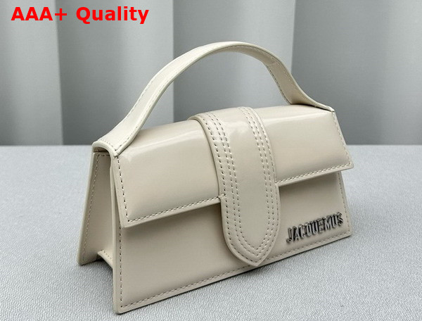 Jacquemus Le Bambino Small Flap Bag in Ivory Glazed Leather Replica