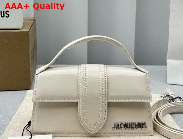 Jacquemus Le Bambino Small Flap Bag in Ivory Glazed Leather Replica